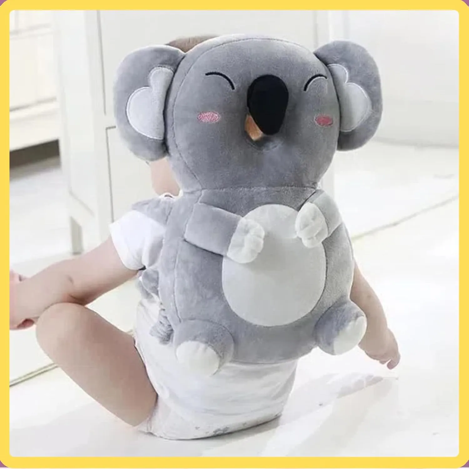 Baby Head Protector Backpack, Head Protection Backpack, Baby Helmet for Crawling Walking, Baby Fall Back Head Protector, Soft & Comfortable, Cute Cartoon Design (Koala)