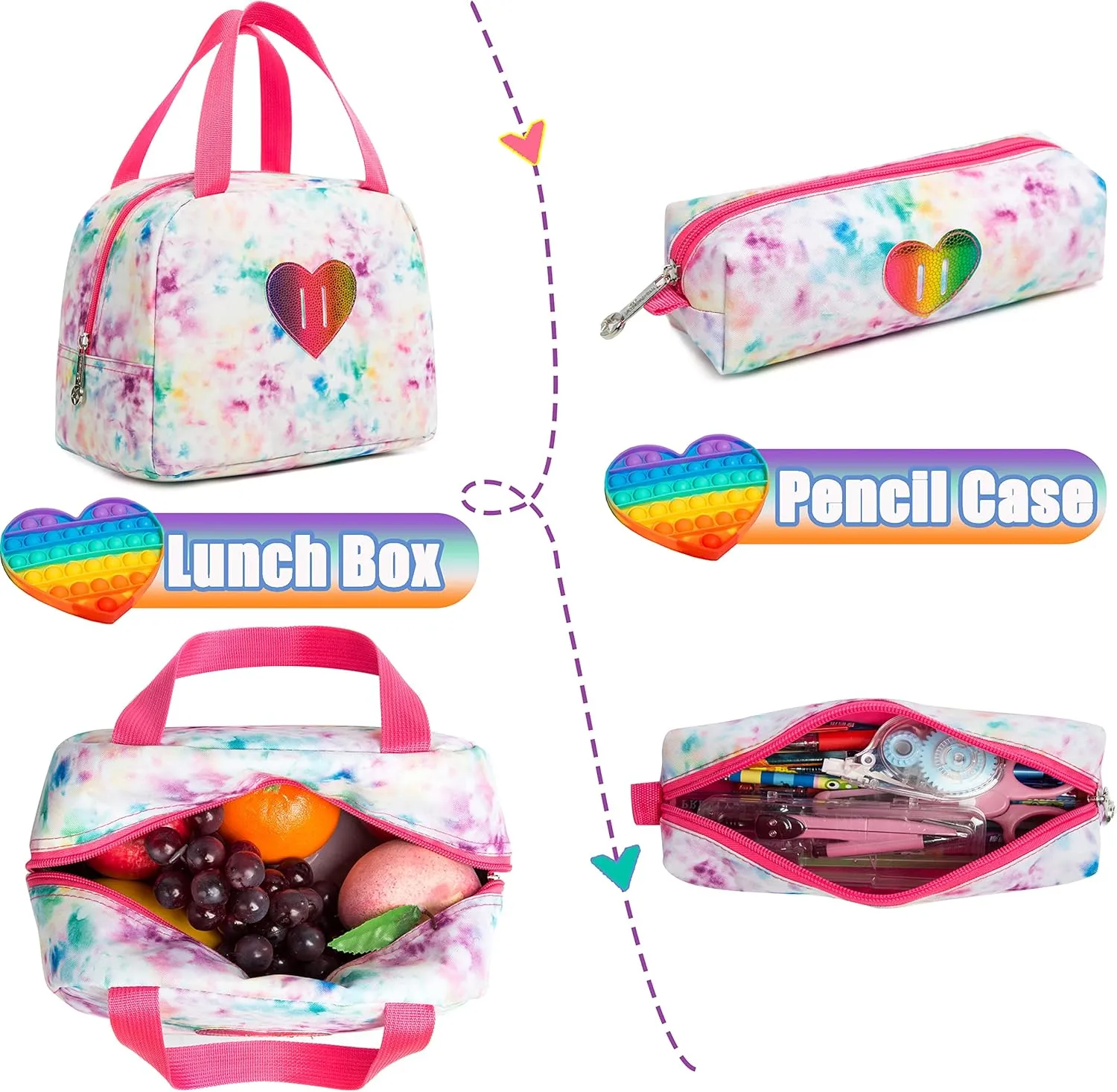 Backpack for Girls Elementary Preschool Kids Lunch Box for School