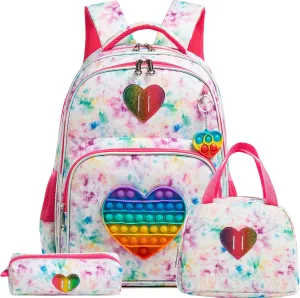 Backpack for Girls Elementary Preschool Kids Lunch Box for School