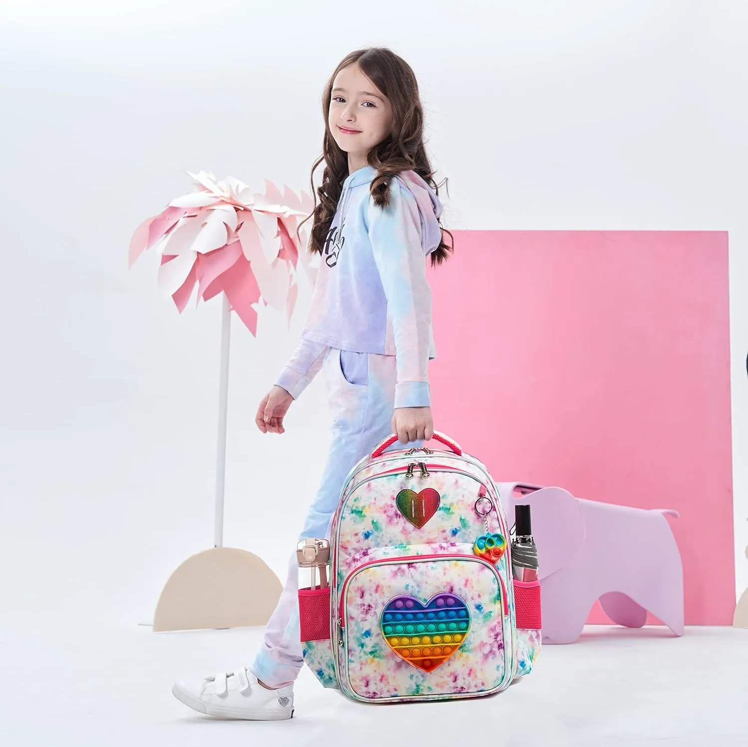 Backpack for Girls Elementary Preschool Kids Lunch Box for School