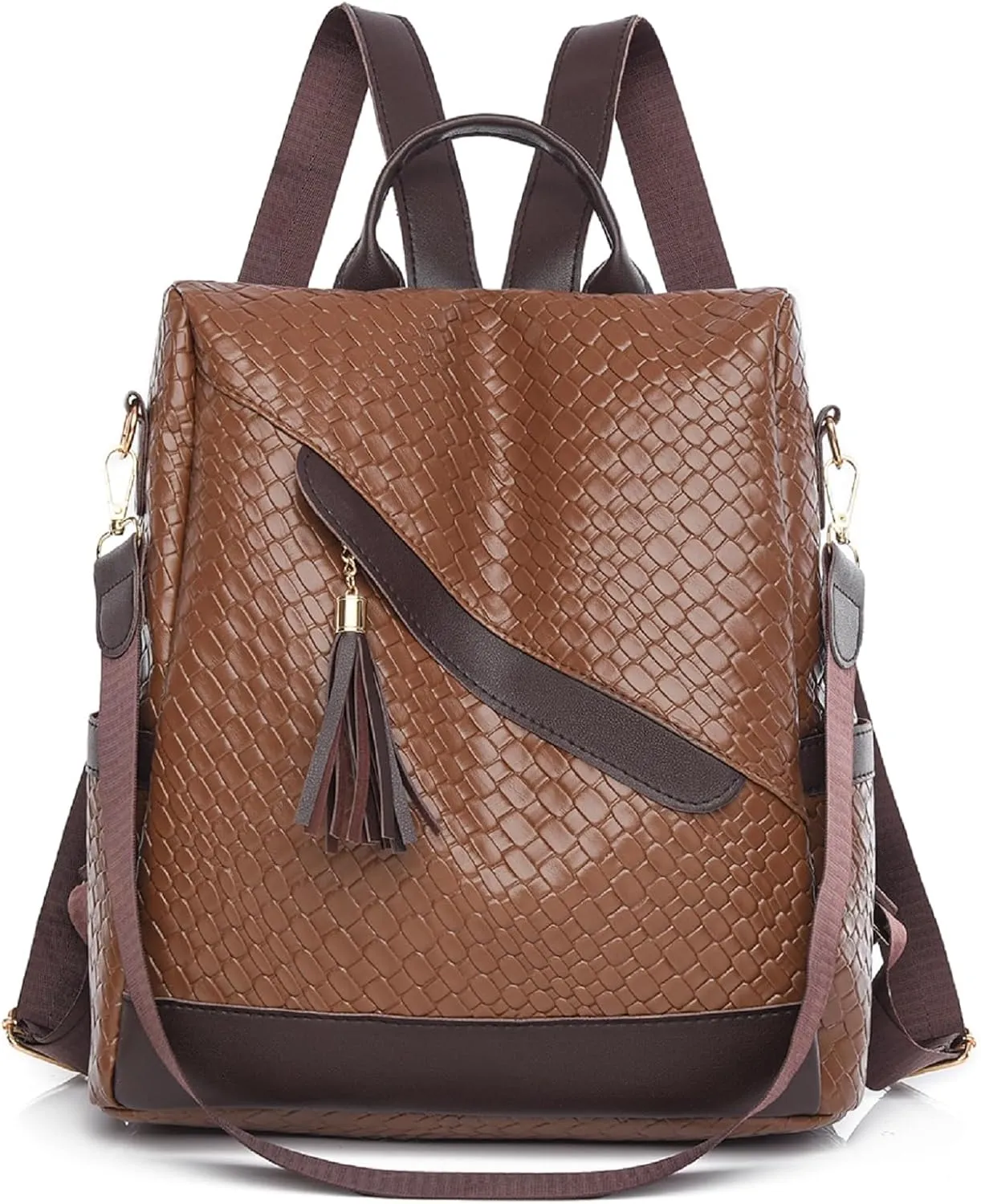 Backpack Purse for Women Leather Anti-theft Shoulder Bags Fashion Convertible Lightweight Travel Bag Women's Handbag (brown)