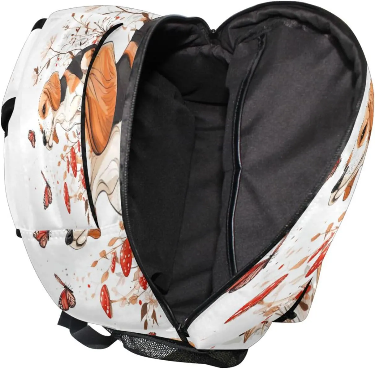 Backpacks for Unisex Adult Waterproof Business Work Bag with Chest Strap Gift Men & Women Cartoon Beagle Dogs White