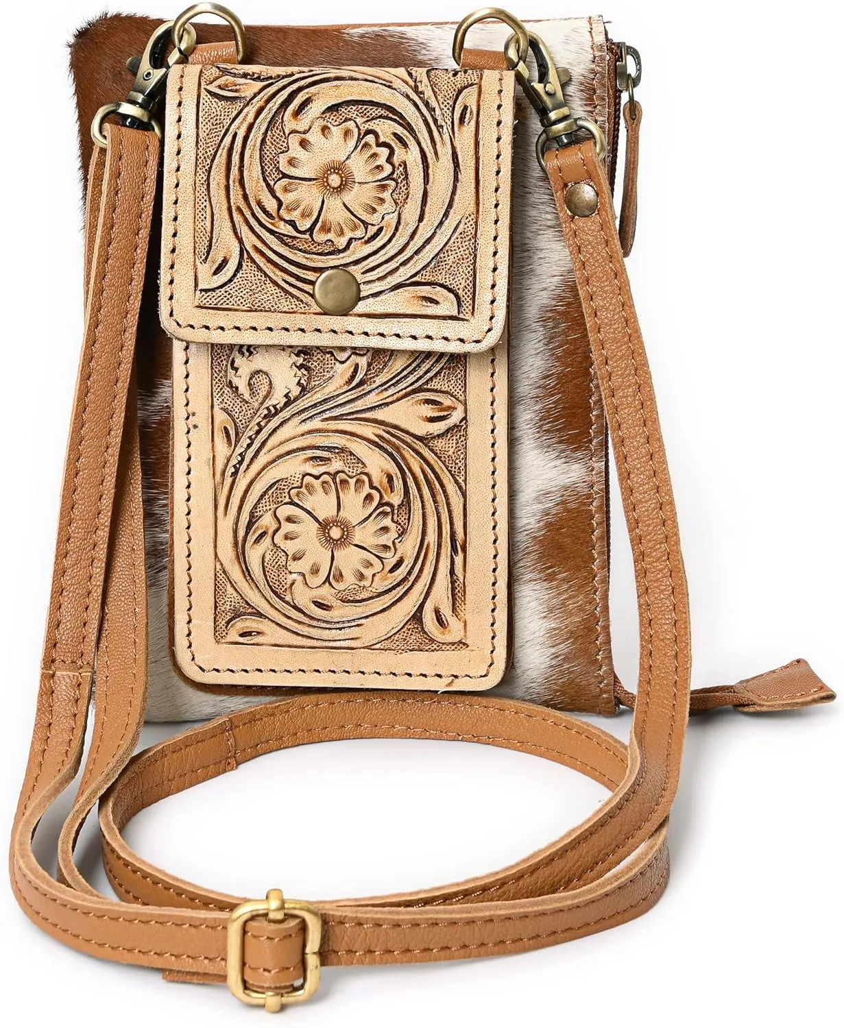 Bags Small Crossbody Cell Phone Purses for Women Hand Tooled Western Style Wallet Purses and Handbags with Strap