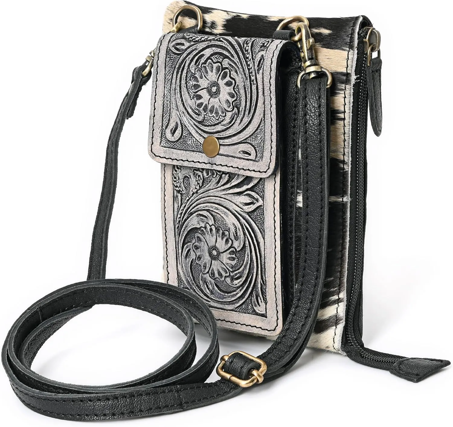 Bags Small Crossbody Cell Phone Purses for Women Hand Tooled Western Style Wallet Purses and Handbags with Strap