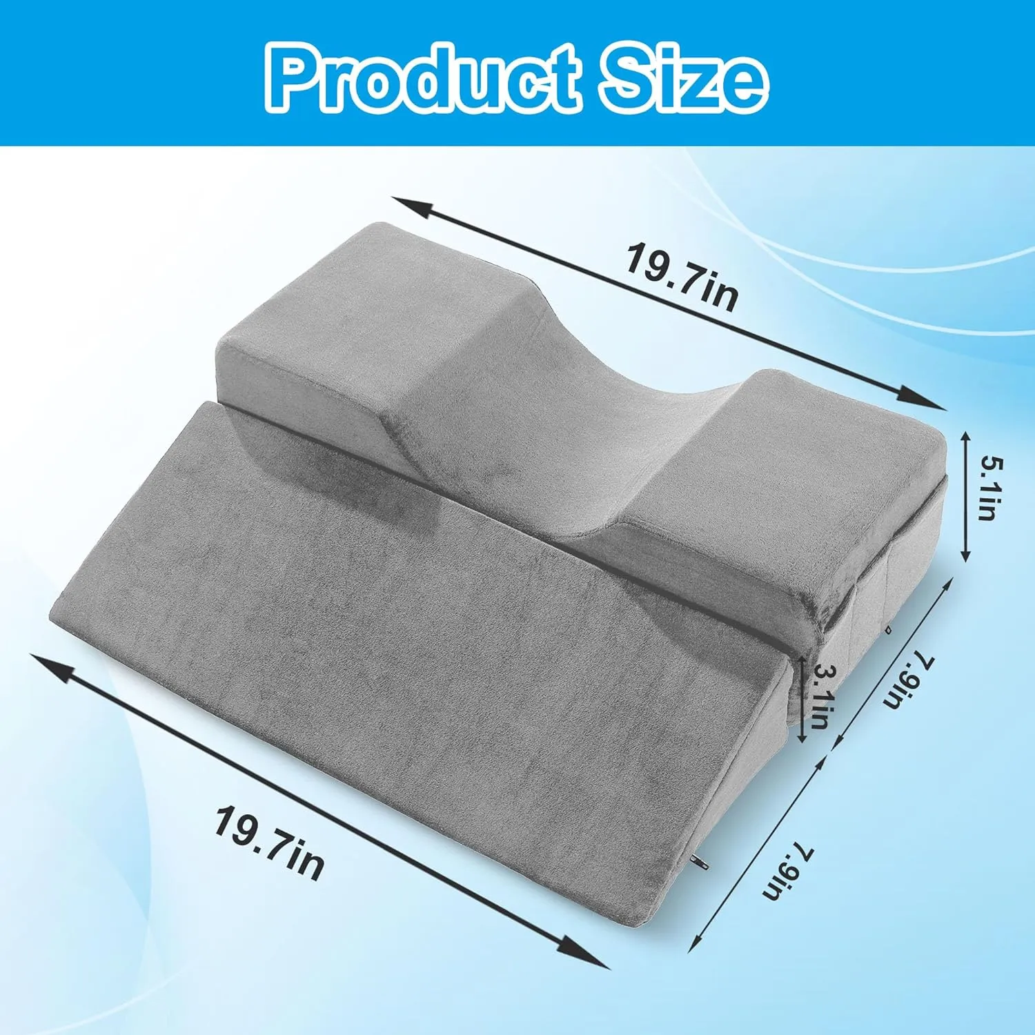 BALAPET Lash Pillows for Eyelash Extensions Ergonomic and Comfortable Velvet Foam Eyelash Pillow for Neck and Back Support Pillow Side Pockets can be Placed Tools,Easy to Graft Eyelashes(Gray)