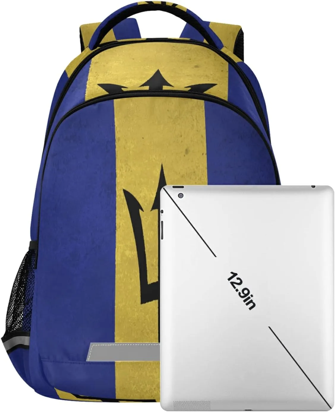 Barbados Flag Backpack for Girls Kids Boys School Bookbags,Student Laptop Backpack Carrying Bag Casual Lightweight Travel Sports Day Packs
