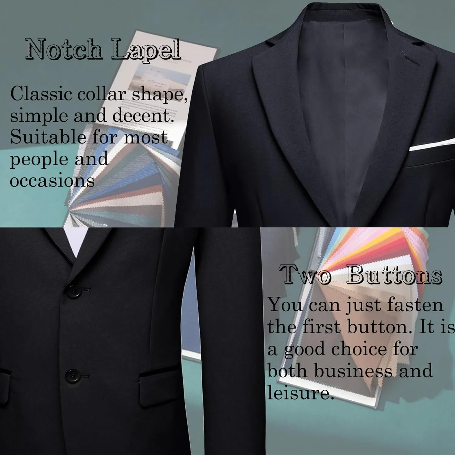 Barry.Wang Mens Casual Sport Coat Solid Blazer Tuxedo Suit Jacket Regular Fit Wedding Business Gift