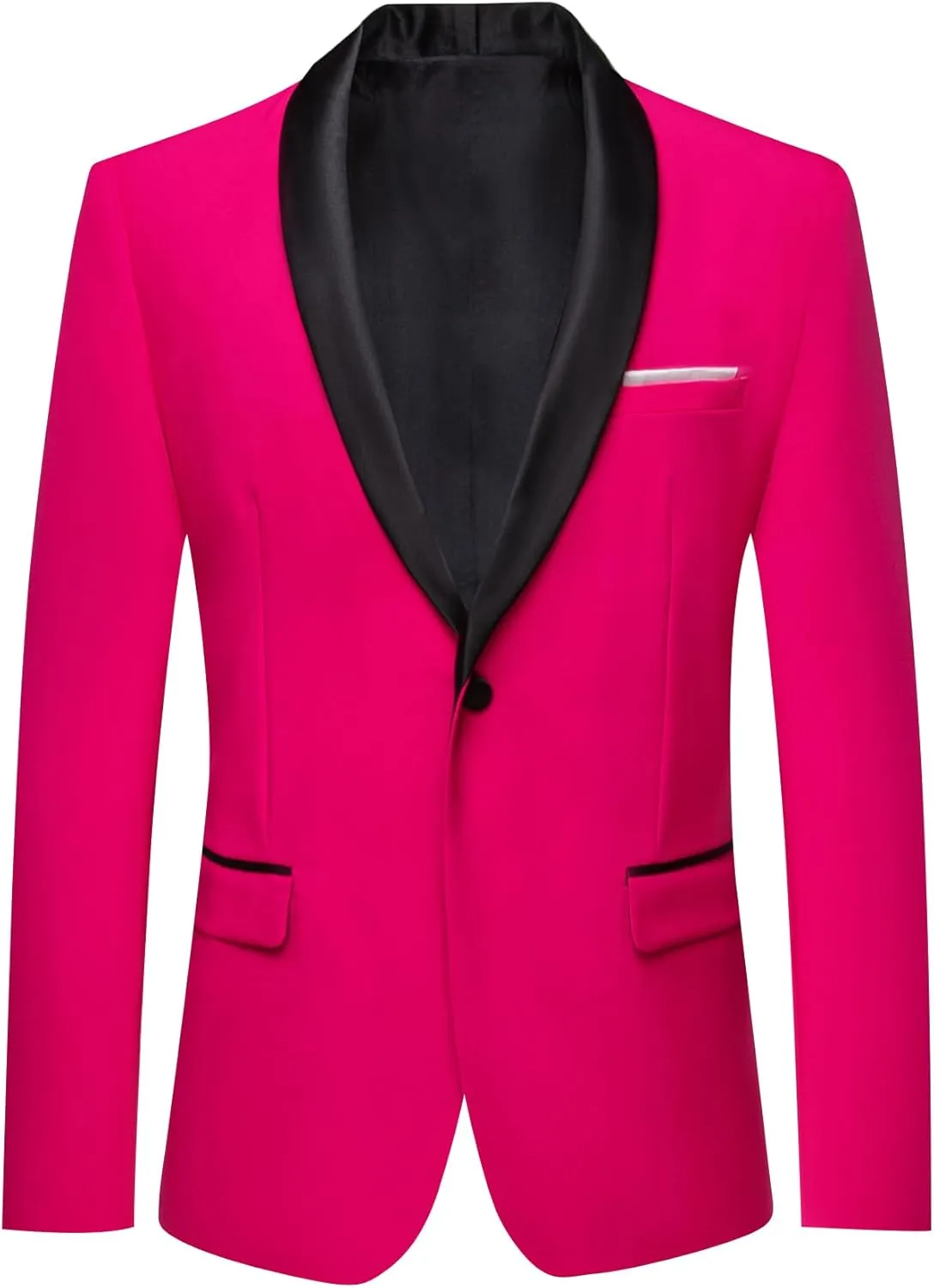 Barry.Wang Mens Casual Sport Coat Solid Blazer Tuxedo Suit Jacket Regular Fit Wedding Business Gift