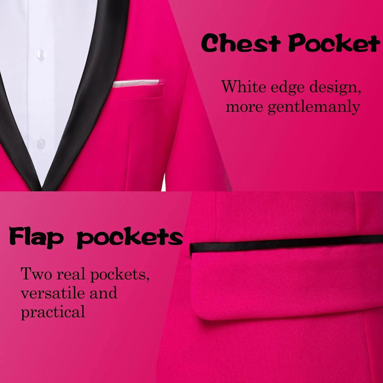 Barry.Wang Mens Casual Sport Coat Solid Blazer Tuxedo Suit Jacket Regular Fit Wedding Business Gift