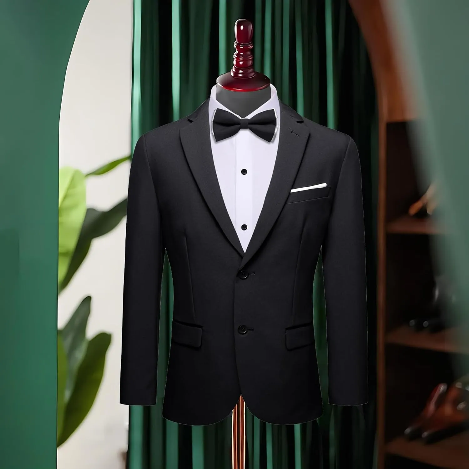 Barry.Wang Mens Casual Sport Coat Solid Blazer Tuxedo Suit Jacket Regular Fit Wedding Business Gift