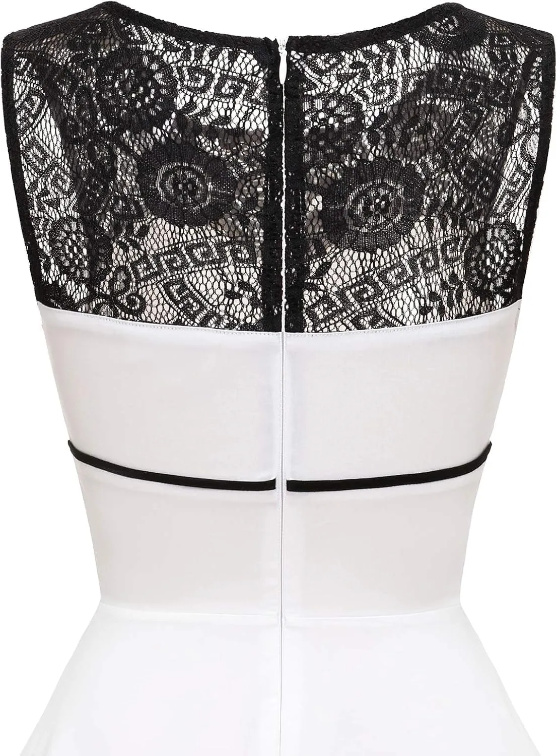 Bbonlinedress Women's 50s Vintage Floral Lace Retro Rockabilly Sleeveless Round Neck Cocktail Party Swing Dress