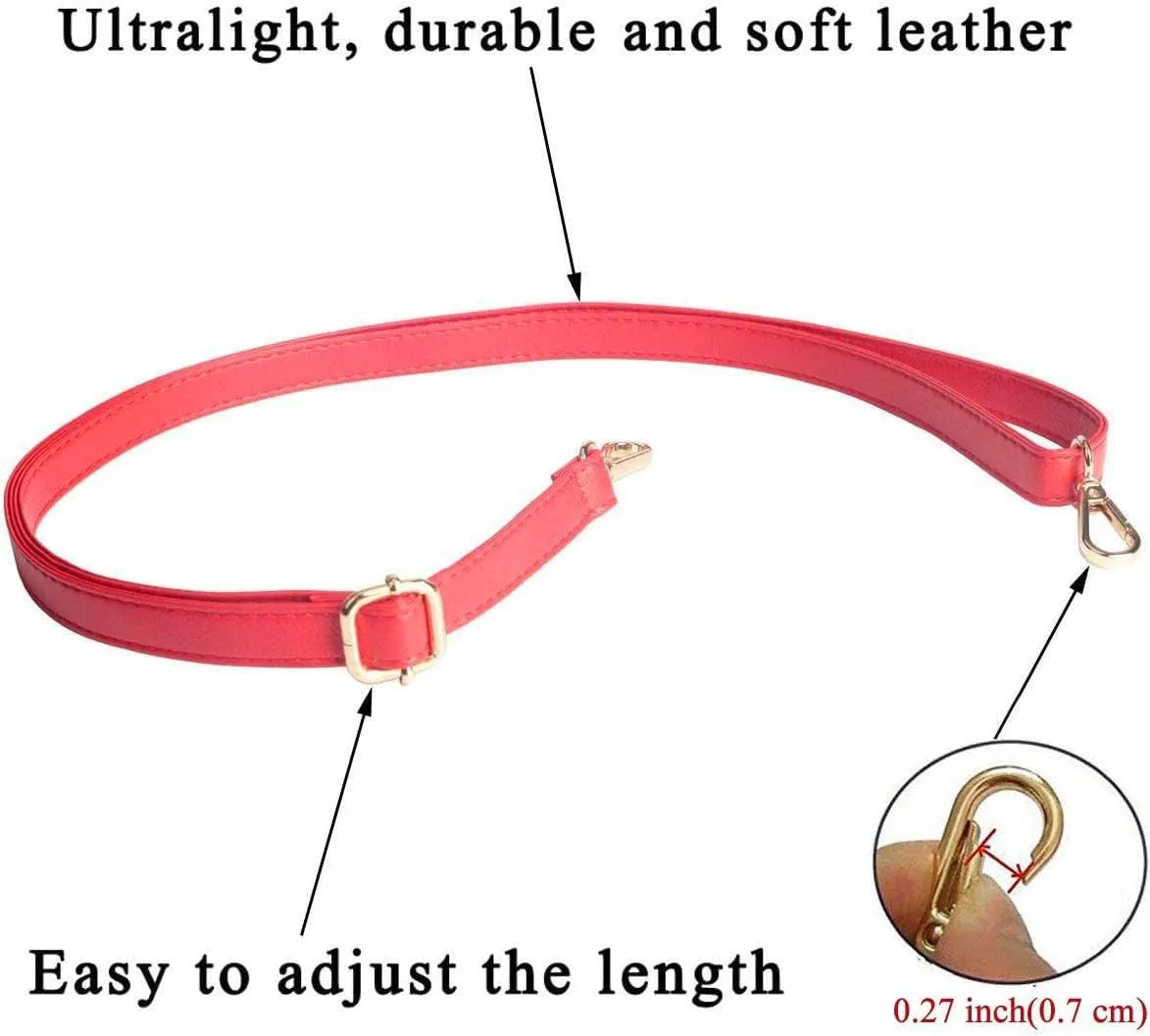 Beaulegan Purse Strap Replacement - Full Grain Microfiber Leather - 59 Inch Long Adjustable for Crossbody Shoulder Bag - 0.7 Inch Wide, Dark Brown/Gold
