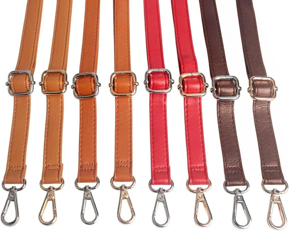 Beaulegan Purse Strap Replacement - Full Grain Microfiber Leather - 59 Inch Long Adjustable for Crossbody Shoulder Bag - 0.7 Inch Wide, Dark Brown/Gold