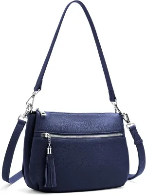befen Genuine Leather Crossbody Hobo Purses for Women, Ladies Shoulder Bags Handbags with 2 Shoulder Straps