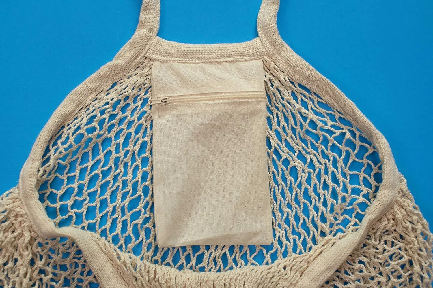 Best Farmers Market Bags - Sturdy Organic Cotton Mesh Tote for Grocery, Beach, Produce, Fruit & Vegetable Storage - Lightweight Fish Net Bag (1 Bag)