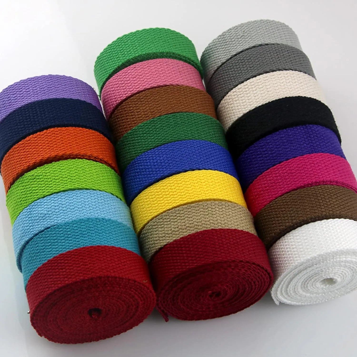 Bias Binding Tape for Sewing，Cotton Tape, Woven Cotton Tape Sewing Tape, Cotton Webbing Upholstery Webbing,Heavy Duty Cotton Webbing Straps for Bags(Beige,38MM)