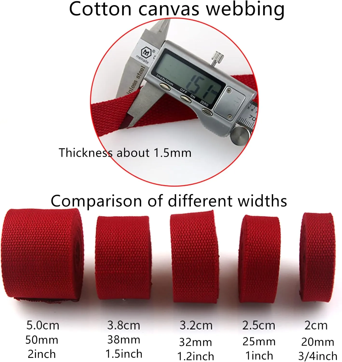 Bias Binding Tape for Sewing，Cotton Tape, Woven Cotton Tape Sewing Tape, Cotton Webbing Upholstery Webbing,Heavy Duty Cotton Webbing Straps for Bags(Beige,38MM)