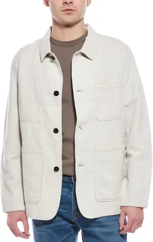 Billy Reid Mens Natchez Linen-Blend Jacket, S, Beige