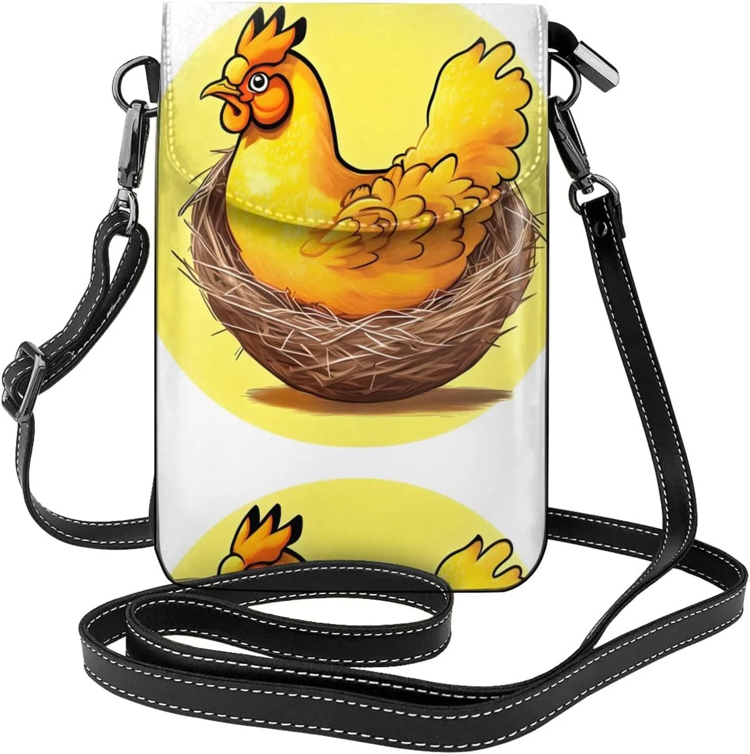 Bird'S Nest Golden Chicken Women'S With Tassel Small Crossbody Leather Cell Phone Bag Purse For Walking Camping Shopping Dating