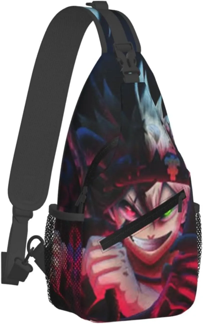 Bl-ack Clover Crossbody Bag Sling Shoulder Bag for Outdoor Travel Sports Camping Hiking Shoulder Bags