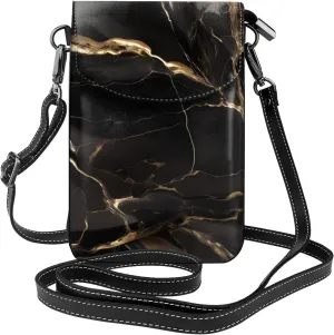 Black Gold Marble Women's crossbody bag, crossbody phone bag, tassel wallet with shoulder strap, best gift for women.