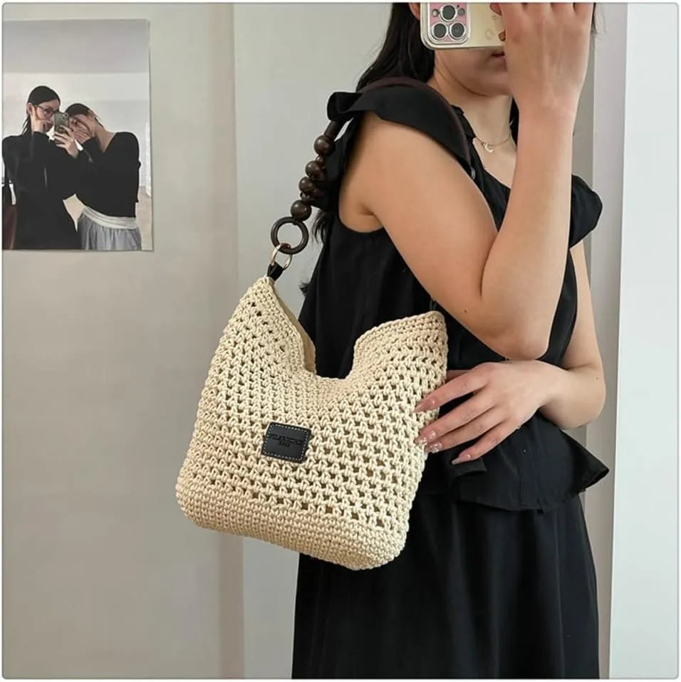 Bohemia Beach Bag Women Macrame Shoulder Tote Bags Crossbody Purse Summer Travel Beach Bag Top-handle Hobo Handbag 2025