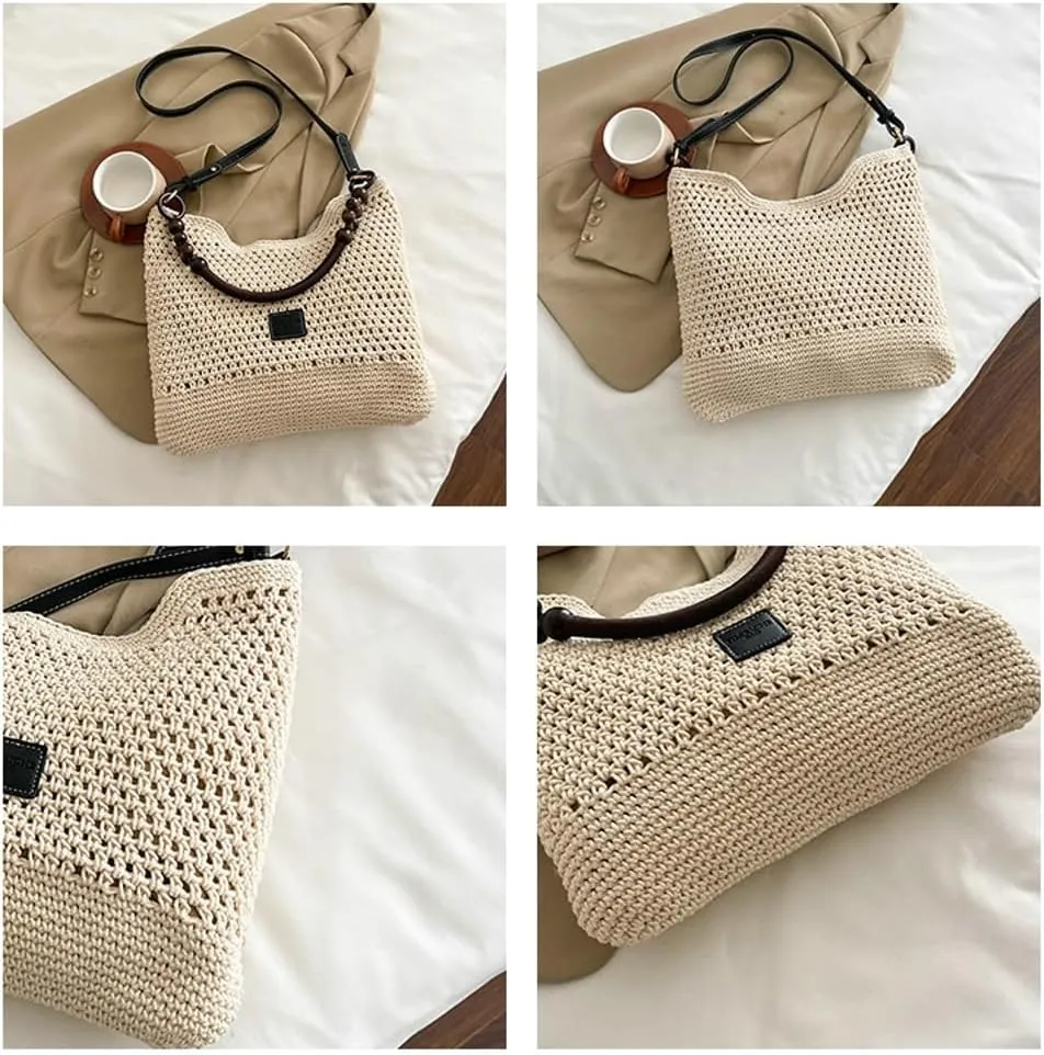 Bohemia Beach Bag Women Macrame Shoulder Tote Bags Crossbody Purse Summer Travel Beach Bag Top-handle Hobo Handbag 2025