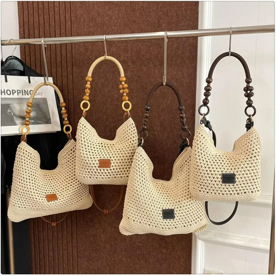 Bohemia Beach Bag Women Macrame Shoulder Tote Bags Crossbody Purse Summer Travel Beach Bag Top-handle Hobo Handbag 2025