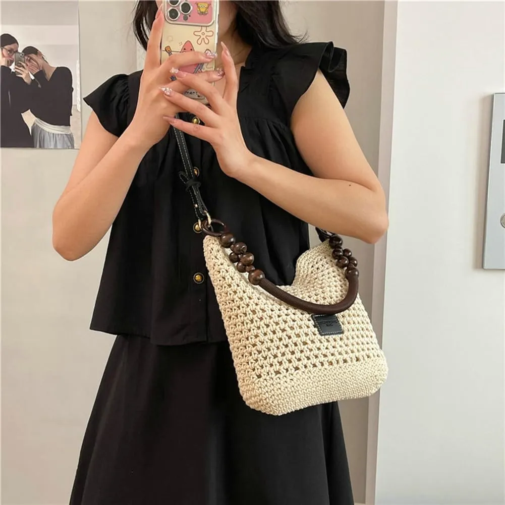 Bohemia Straw Beach Bag Women Macrame Shoulder Tote Bag Crossbody Purse Travel Beach Bag Summer Top-handle Hobo Bags 2025