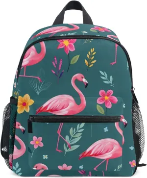 Bolaz Upgraded Backpack for School Teenagers Girls Boys-Flamingo Flowers Leaves Pattern,Travel Bag with Chest Buckle and Whistle