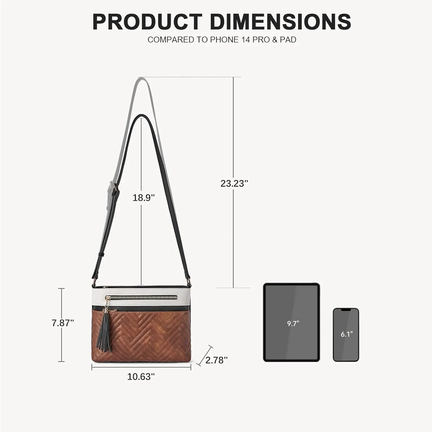 BOSTANTEN Crossbody Purses for Women Medium Shoulder Bag Quilted Handbags with Zipper Pocket