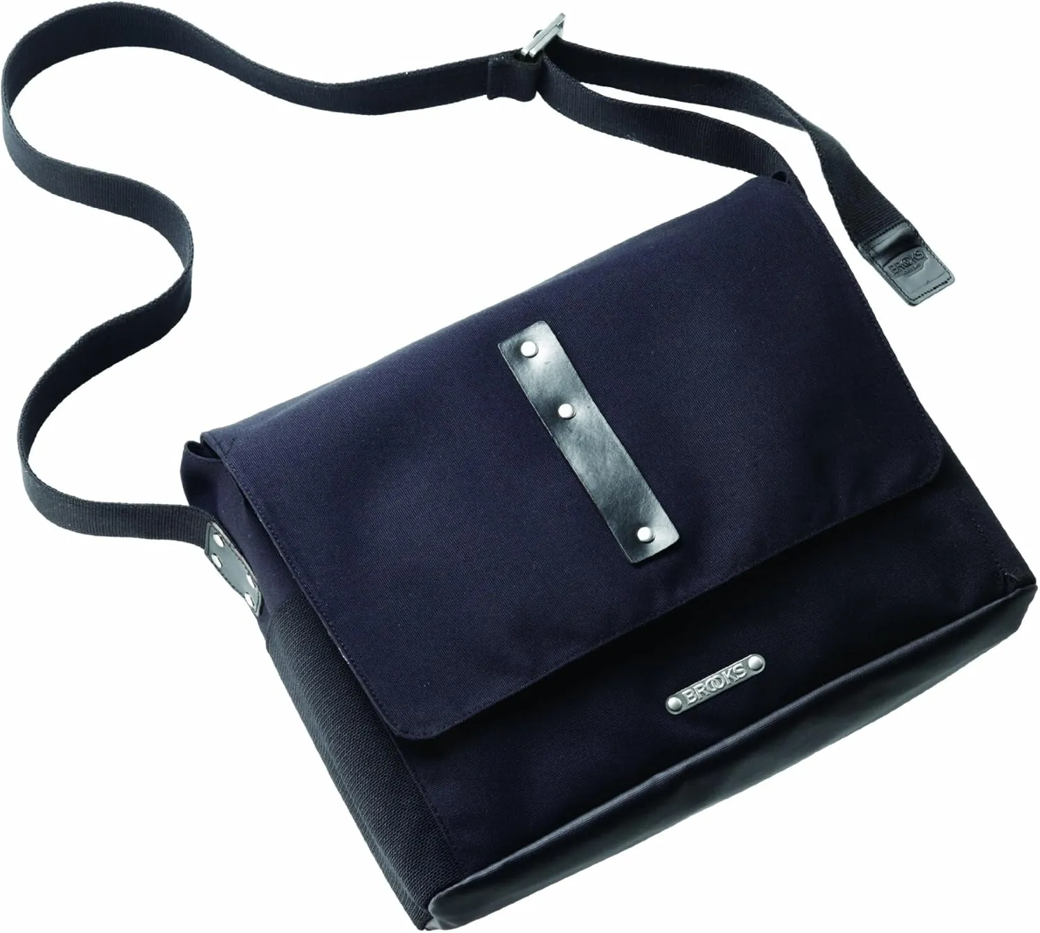 Brooks Saddles Euston Shoulder Bag, Octane Blue/Olive, Medium