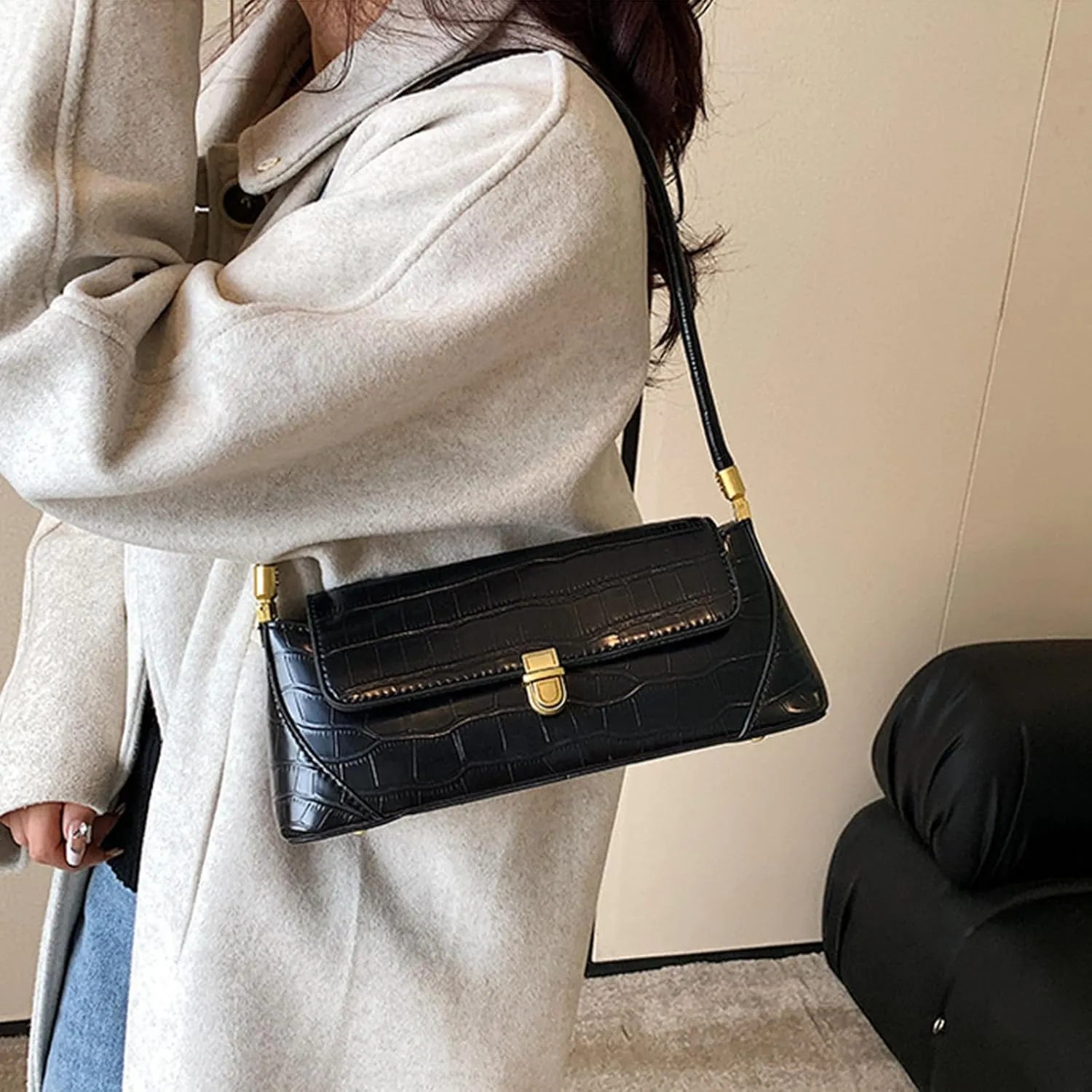 Brown Purses for Women Black Shoulder Purse Vintage Bags Trendy Women's Red Small Tote Handbags