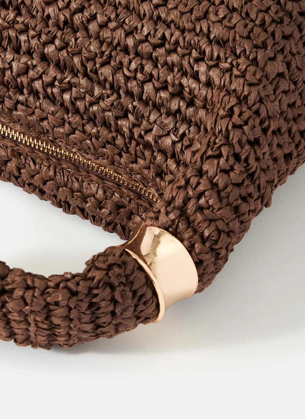 Brown Woven Shoulder Bag