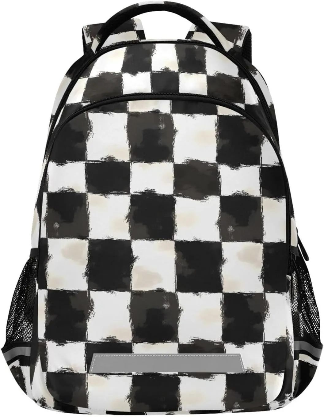 Brush Stroke Check School Backpack for boys girls Bookbag for College Travel Backpacks with Laptop Compartment