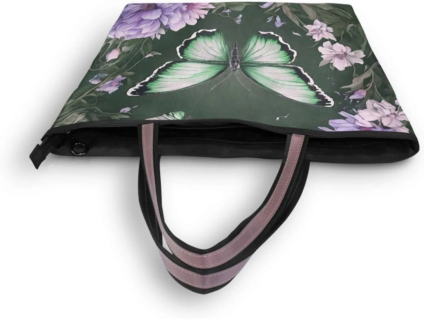 Butterfly Tote Bags for Women Purses and Ladies Work Handbags Medium 2 Size Shoulder Bags with Zipper Pockets