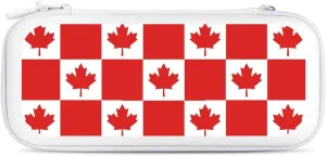 Canadian Flag Canada Leaf Compatible with Switch Carrying Case Hard Travel Game Bag Pouch with 15 Games Accessories