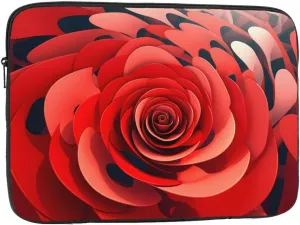 Cartoon Red Flower Vortex Spiral Prints Shockproof Portable Laptop Sleeve Bag 10 inch - Protective Case for Men and Women's Business Travel, Office Daily Use