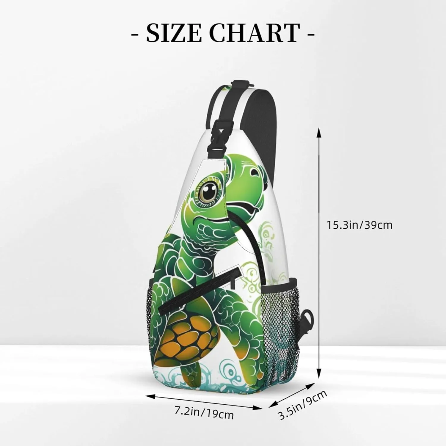 Cartoon Turtle Pattern Sling Bag Backpack For Men Cross Chest Bag Crossbody Shoulder Bag Travel Hiking Daypack