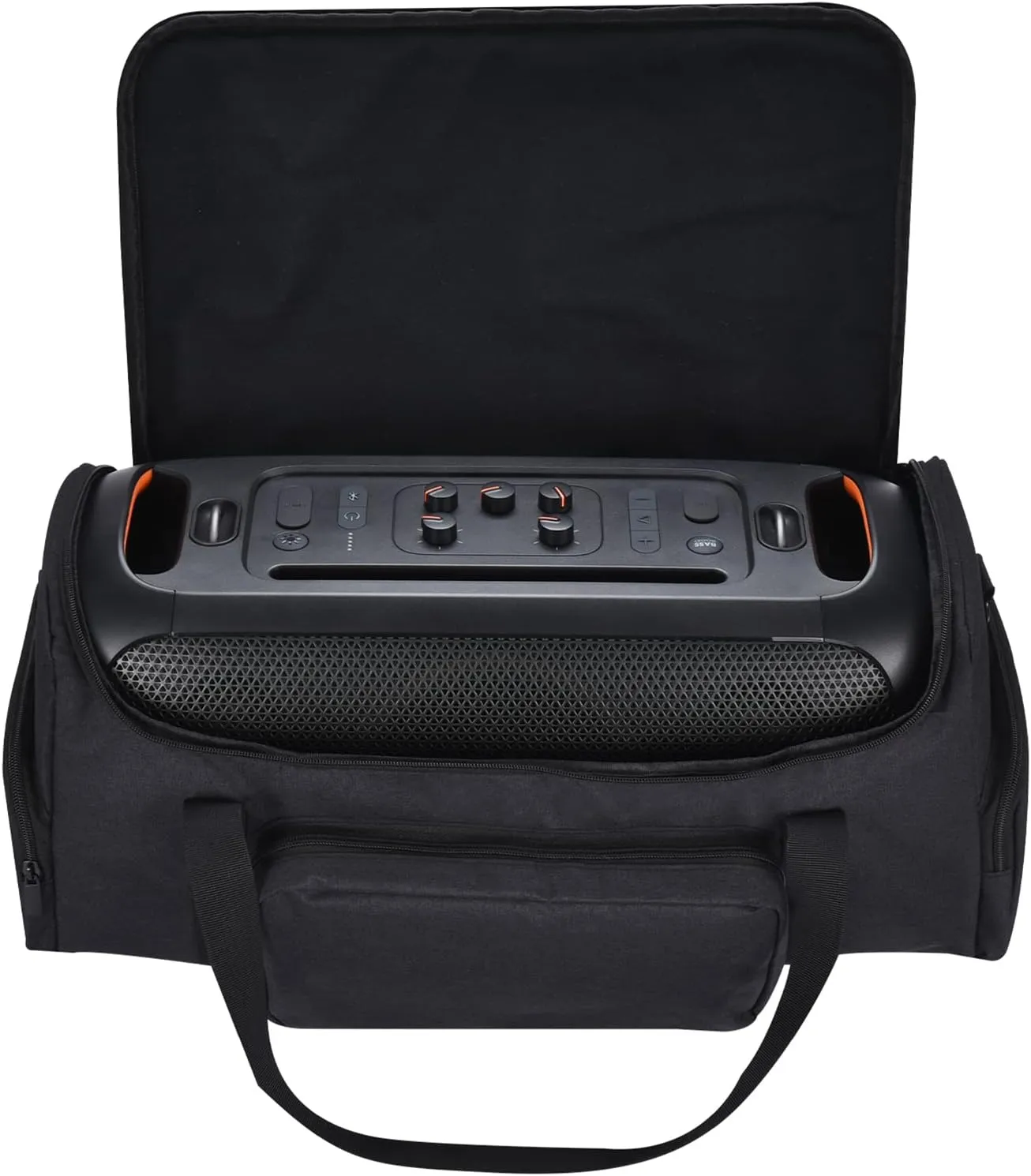 Case for JBL PartyBox On The Go Party Speaker,Tote Bag for PartyBox On-The-Go Rugged Shoulder Bag, Extra Storage Pockets for Microphones,Cable,Phone and Accessories(Black)