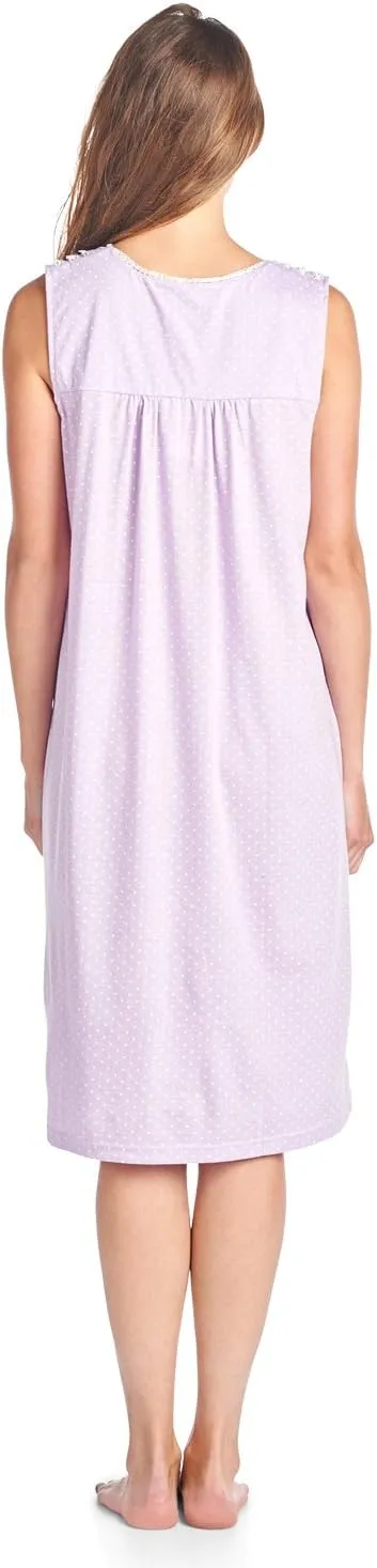Casual Nights Women's Fancy Lace Trim Sleeveless Nightgown