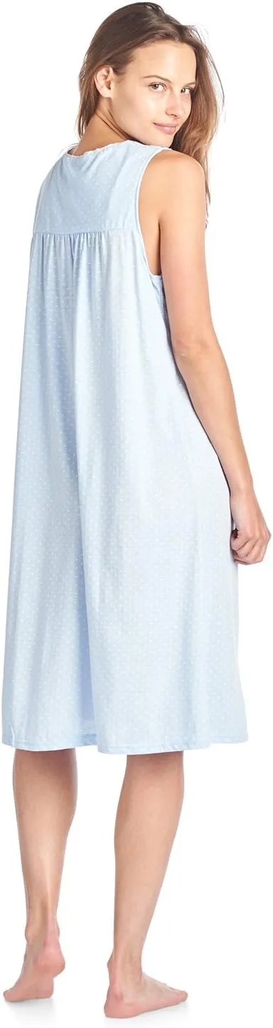 Casual Nights Women's Fancy Lace Trim Sleeveless Nightgown
