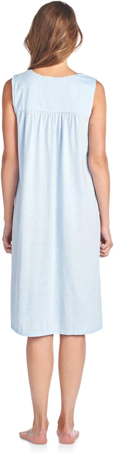 Casual Nights Women's Fancy Lace Trim Sleeveless Nightgown