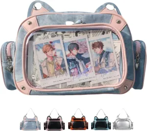 Cat Ita Bag Pin Display Backpack for School Preppy Backpack for Girls Ita Crossbody with Insert Shoulder Bag