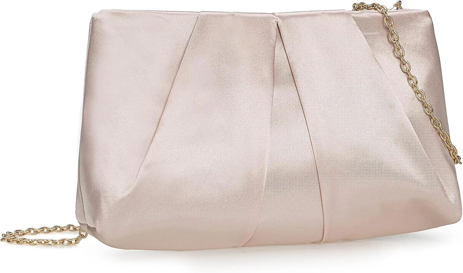 CHARMING TAILOR Evening Bag Women Wedding Party Handbag Small Dressy Formal Purse Pleated Satin Clutch