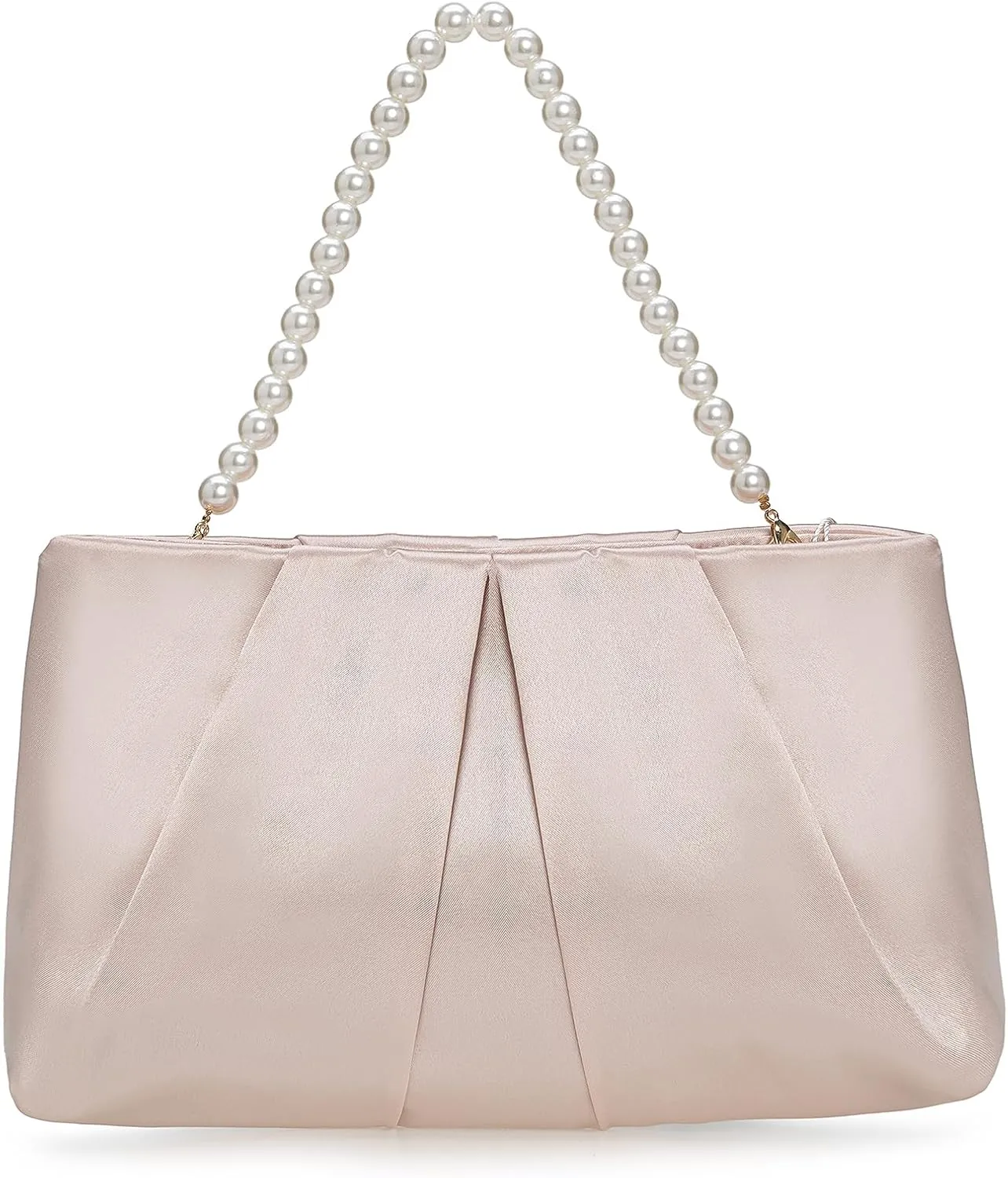 CHARMING TAILOR Evening Bag Women Wedding Party Handbag Small Dressy Formal Purse Pleated Satin Clutch
