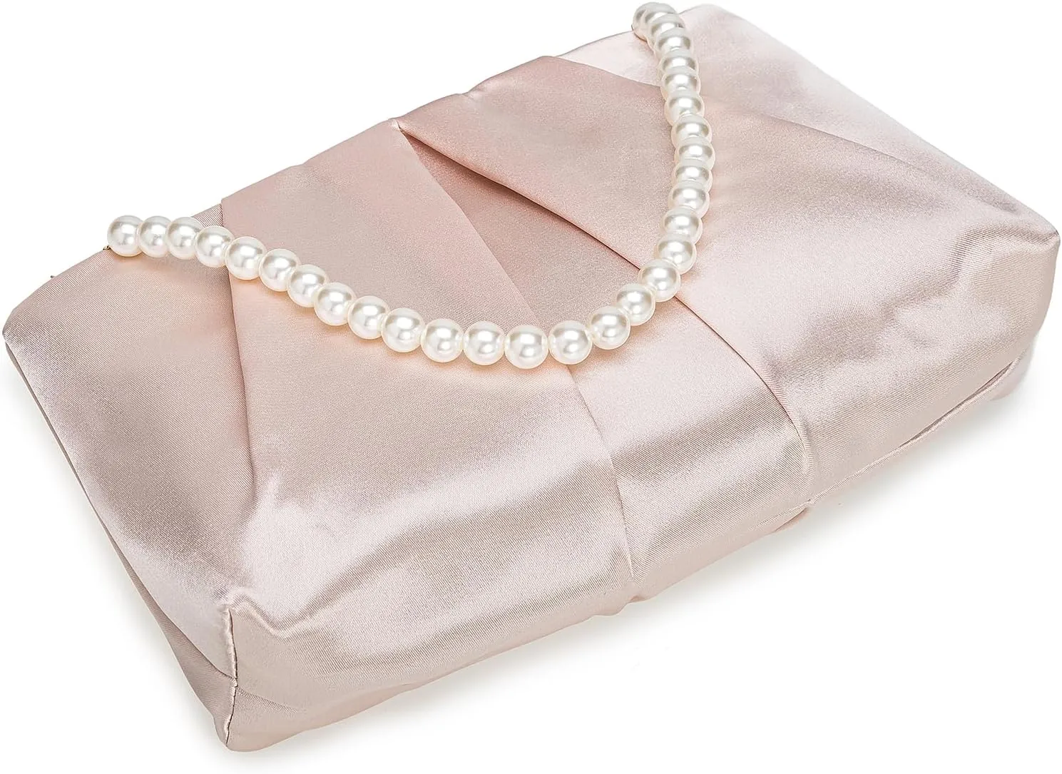 CHARMING TAILOR Evening Bag Women Wedding Party Handbag Small Dressy Formal Purse Pleated Satin Clutch