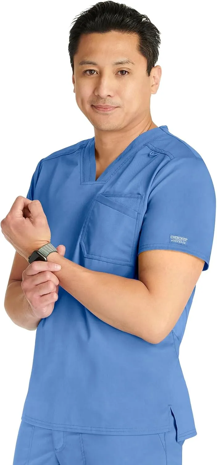 Cherokee Men Scrubs Top Workwear Revolution V-Neck WW751