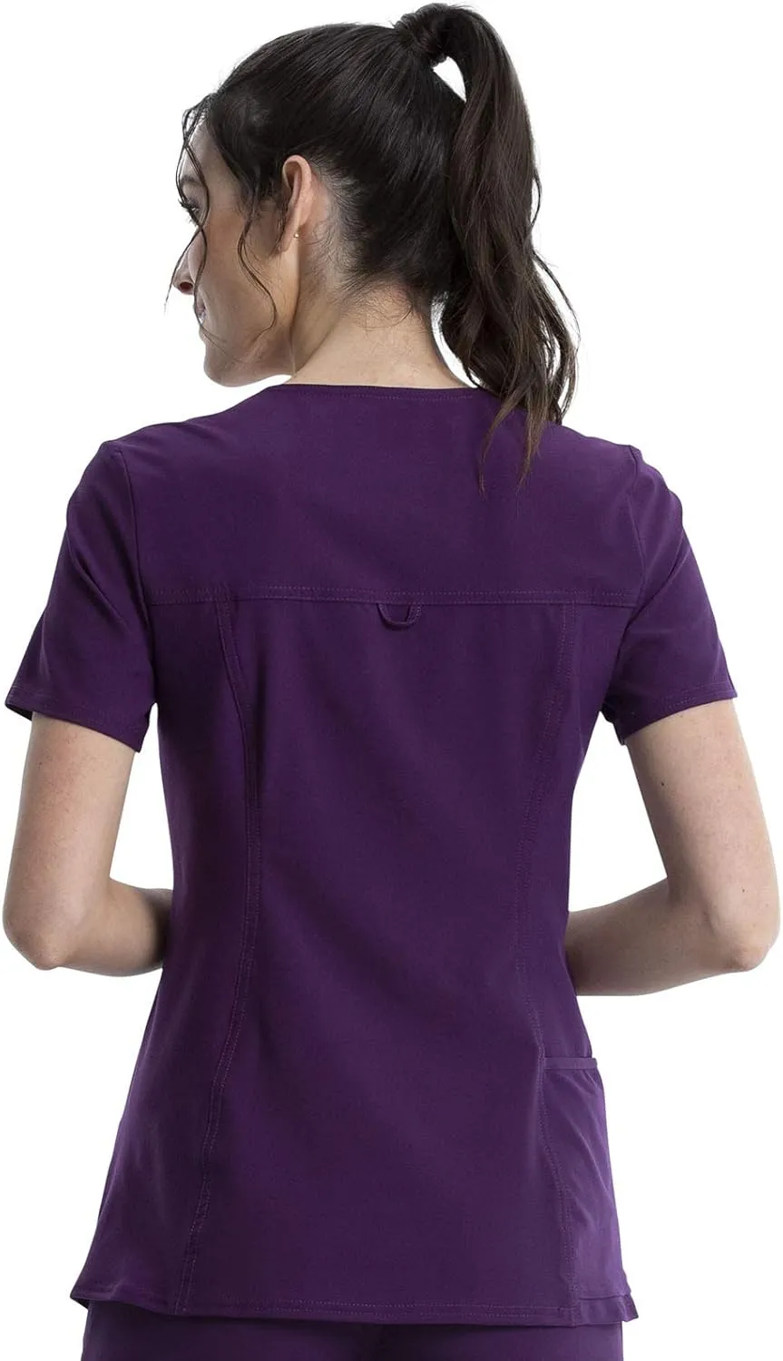Cherokee Women's Medical Scrub Top Iflex V-Neck Knit Panel Top CK605
