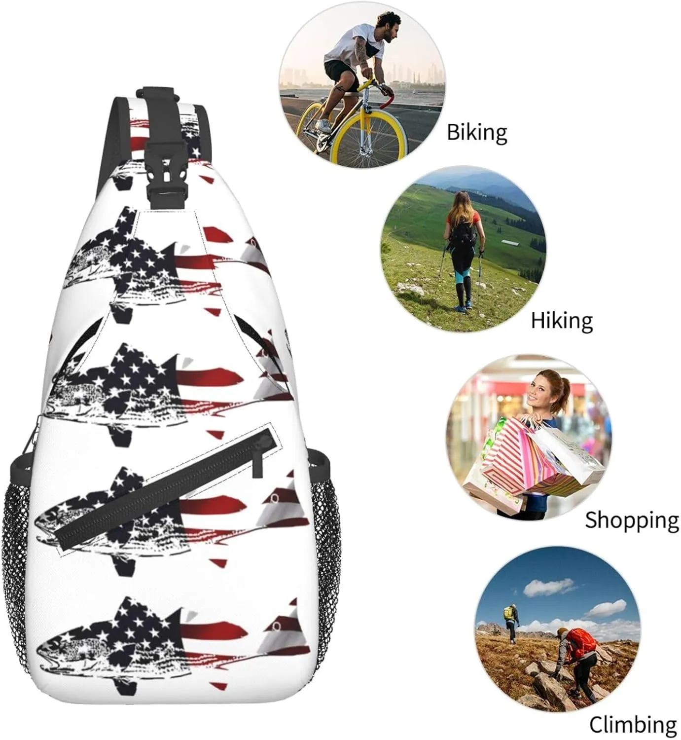 Chest Sling Bag Crossbody Shoulder Backpack Bag Gym Cycling Travel Hiking Daypack Cross Bag